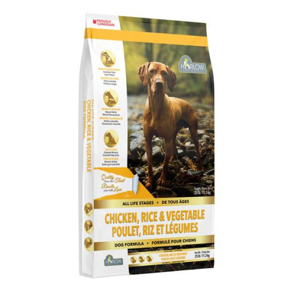  Harlow Blend 哈樂 ALL LIFE STAGES Chicken, Rice & Vegetable for Dogs 雞,糙米,三文魚,鮮果蔬菜全犬乾糧 25lbs 