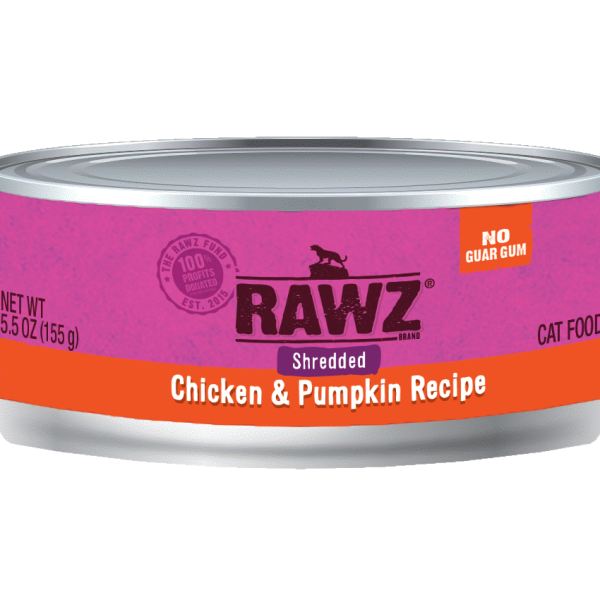 Rawz Shredded Chicken & Pumpkin Cat Food 雞肉及南瓜肉絲貓罐頭 155g