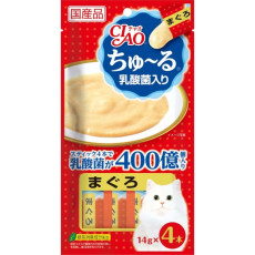 CIAO Churu Puree Lickable Cat Treat Pack of 4 - Tuna (Lactobacillales) 吞拿魚醬(乳酸菌) 4支裝 X4