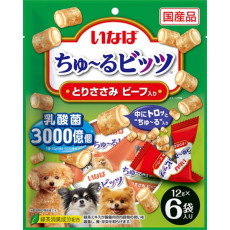 CIAO Chicken & Beef Fillet Pill Pocket 狗3仟億乳酸菌喂藥流心粒粒雞加牛 (12gX6) 