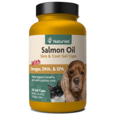 NaturVet Salmon Oil Skin & Coat 犬貓用三文魚油丸 120 Gel Caps