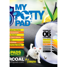 My Potty Pad Charcoal + Lemon Training Pad 殿堂吸活性炭寵物尿墊 (檸檬味) ​45cm x 60cm 50片裝