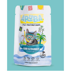 Aruba Organic Cod & Rabbit with bok choy & green lipped mussels For Cats鱈魚和兔肉配小白菜和青口貓鮮食包 70g
