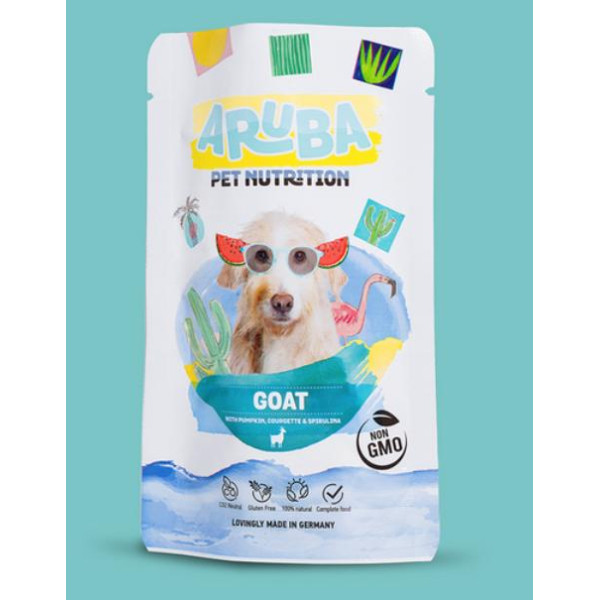 Aruba Goat, pumpkin, courgette & spirulina For Dogs山羊配南瓜、青瓜和 螺旋藻狗鮮食包 100g