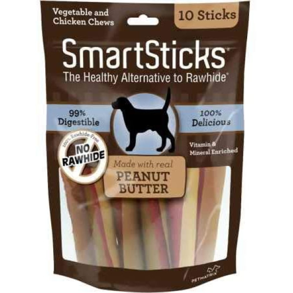 Smartsticks Peanut Butter Chews 5"Dog Treats 潔齒骨(花生醬味) 10 pack