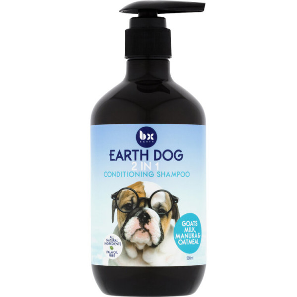 BX Earth Dog Natural 2 in 1 Conditioning Shampoo Goatsmilk, Manuka and Oatmeal  澳洲二合一滋潤潔毛液 500ml