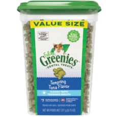 Greenies Feline Dental Treats - Tuna Flavor Value Size 吞拿魚味潔牙粒珍寶裝 9.75oz
