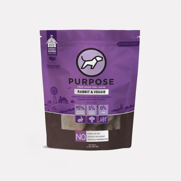 Purpose Rabbit & Veggie Freeze-Dried Raw Dog Food 凍乾生兔肉主糧全犬 14oz