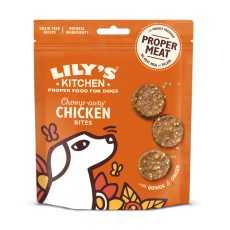 LILY'S KITCHEN Chomp-Away Chicken Bites Grain Free Dog Treats 無穀物狗小食 - 脆脆雞塊 70g x4