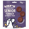 LILY'S KITCHEN Turkey and White Fish Bites Grain Free Senior Dog Treats 無穀物高齡犬小食 火雞白魚塊 70g