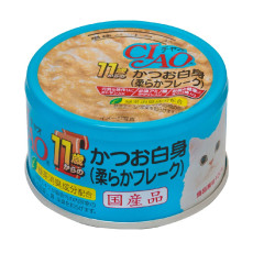 CIAO Soft Sliced Skipjack Tuna Wet Cat Food for Senior Cats鰹魚軟絲 (11歲高齡) 貓罐 75g 