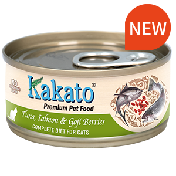 Kakato Tuna and Salmon and Goji Berries For Cats 吞拿魚、三文魚和杞子貓主食罐頭70g