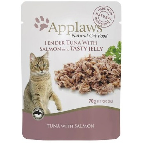 Applaws Tuna with Salmon in Jelly For Cats 吞拿魚加三文魚天然肉絲果凍貓配方餐包 70g