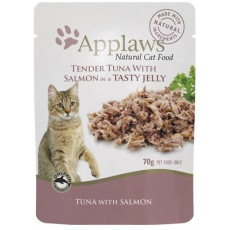 Applaws Tuna with Salmon in Jelly For Cats 吞拿魚加三文魚天然肉絲果凍貓配方餐包 70g X16