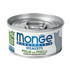 Monge Flakes Chicken with Peas Wet Food For Cats 100%雞肉豌豆猫罐頭 80g 