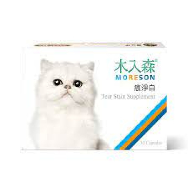  Moreson 木入森 Tear Stain Supplement For Cats 貓咪眼痕淨白 30 粒膠囊裝