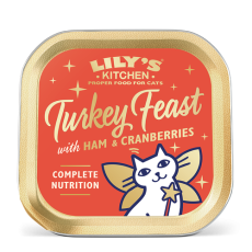 LILY'S KITCHEN Christmas Turkey & Ham Feast Cat Wet Food 火雞盛宴貓用餐盒(聖誕限量發售) 85g 