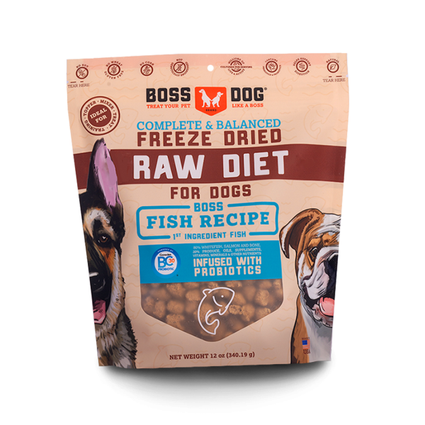 Boss Nation Brands Canine Freeze Dried Diet Fish Recipe 犬用凍乾魚肉配方12oz X4