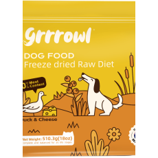 Grrrowl Freeze Dried Raw Duck & Cheese For Dogs 犬用凍乾鴨肉及芝士生肉糧 510g