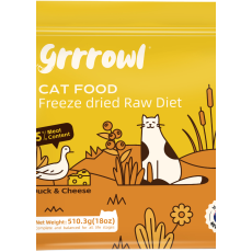 Grrrowl Freeze Dried Raw Duck & Cheese For Cats 貓用凍乾鴨肉及芝士生肉糧 170g
