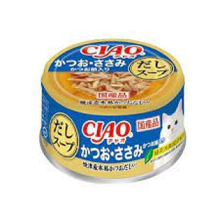 CIAO Soft Sliced chicken and Bonito Wet Cat Food for Cats 鰹魚&雞肉 木魚入燒津鰹魚湯貓罐 75g 