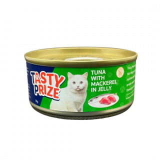 Tasty Prize Tuna with Mackerel in Jelly Cat Can Food 滋味賞吞拿魚及鯖魚啫喱貓罐 70g