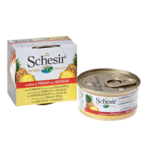 Schesir Fruit Boiled Chicken Pineapple Rice Canned Cat Food全天然水果水煮雞肉菠蘿飯貓罐頭 75gX 6 罐