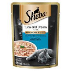 Sheba Pouch Tuna and Bream 吞拿魚+ 鯛魚鍚紙袋裝 70g X 24 包
