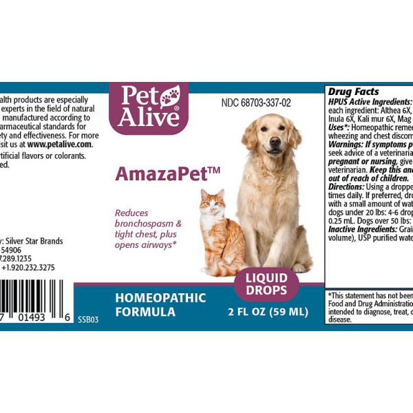 PetAlive AmazaPet for Asthma Symptoms in Pets 呼吸系統治療劑(哮喘病) 180 粒