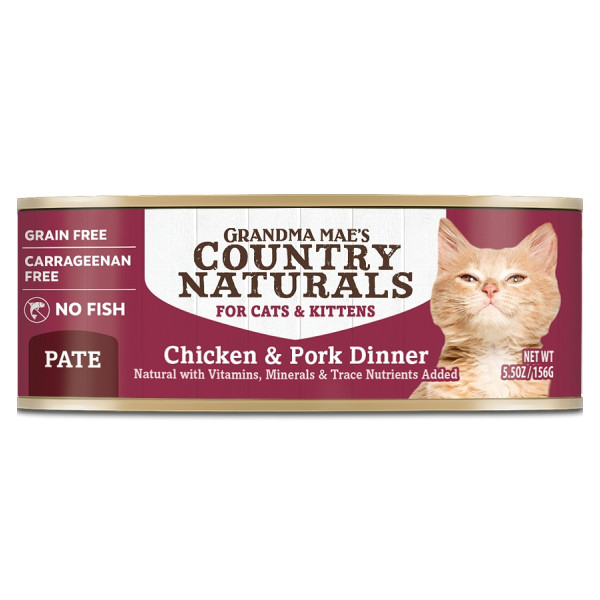 Grandma Mae's Country Naturals Grain Free Chicken & Pork Dinner for Cats & Kittens(pate) 無添卡無穀物豬肉雞肉醬煮配方 5.5oz