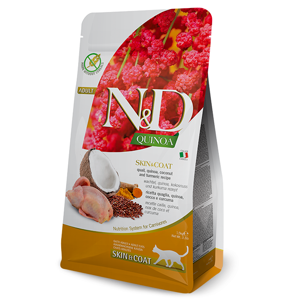 Farmina Natural & Delicious Quinoa Functional Skin & Coat Quail for Cats 藜麥天然皮毛保健鵪鶉椰子成貓糧1.5kg