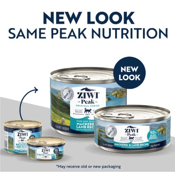 Ziwi Peak Original Wet Mackerel & Lamb Recipe for Cats 無穀鯖魚及羊肉配方貓糧 6.5oz 