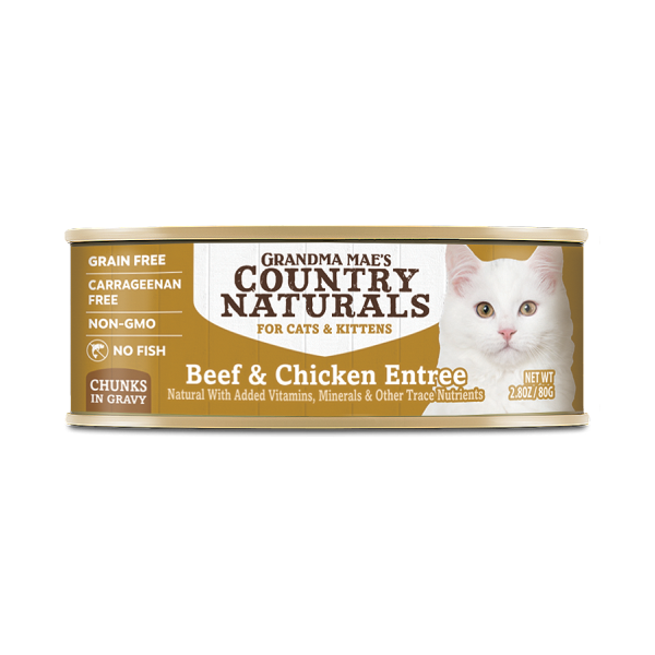 Grandma Mae's Country Naturals Grain Free Beef & Chicken Chunks in Gravy 無添卡無穀物牛肉走地雞角切肉塊配方 2.8oz 