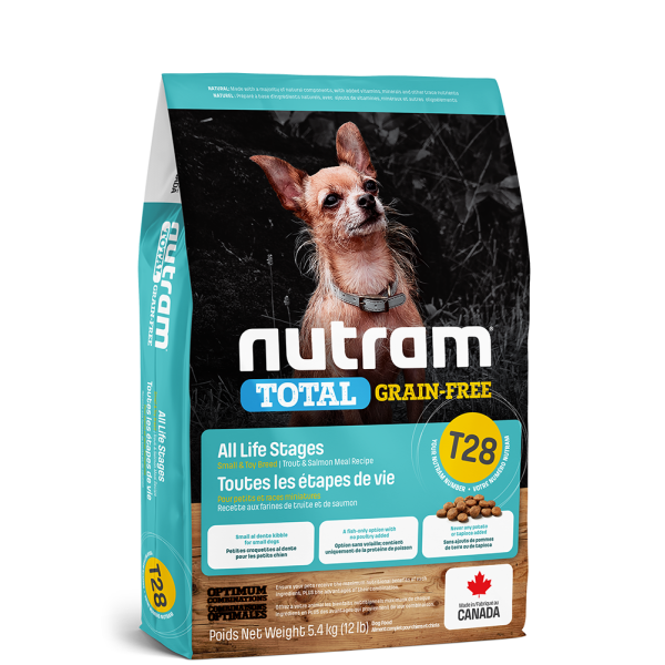 Nutram T-28 Nutram Total Grain-Free®  Trout & Salmon Meal Dog Food (Small Bite) 迷你犬三文魚配方(細粒) 5.4kg