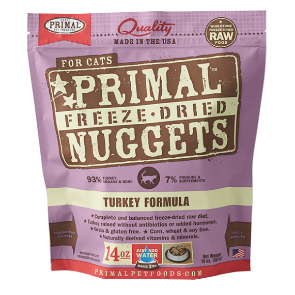 Primal Feline Raw Freeze-Dried Turkey Formula 脫水凍乾火雞貓糧配方 14oz