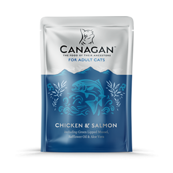 Canagan Grain Free For Adult Cat Chicken & Salmon Pouches  無穀物雞肉及三文魚鮮肉滋味包 85g