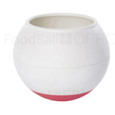 OPPO Food Ball Regular (Cherry) #3 犬用球型搖搖食碗 (白+ 鮮紅色)