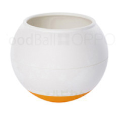 OPPO Food Ball Regular (Orange) #4 犬用球型搖搖食碗 (白+ 橙色)