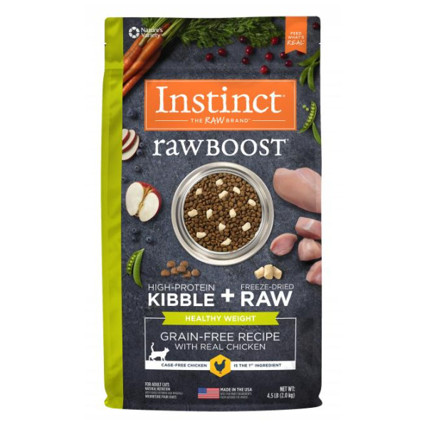 Instinct Raw Boost® Grain-Free Recipe with Real Chicken for Healthy Weight 生肉無穀物雞肉體重控制貓用糧 4.5lbs