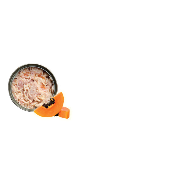 Nurture Longevity  Chicken & Skipjack Tuna Meat with Papaya 雞肉+白肉吞拿魚木瓜益腸主食罐 80g