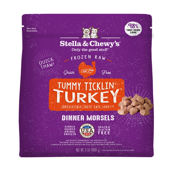 Stella & Chewy's Tummy Ticklin Turkey Frozen Raw Dinner Morsels For Cats 貓咪冷凍生肉糧 -開胃火雞(火雞肉配方) 3lbs 
