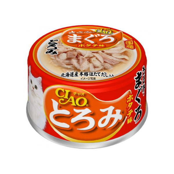 CIAO Chicken , Tuna and Scallops Cat wet Food 濃湯 雞肉・吞拿魚 瑤柱味貓罐頭 80g