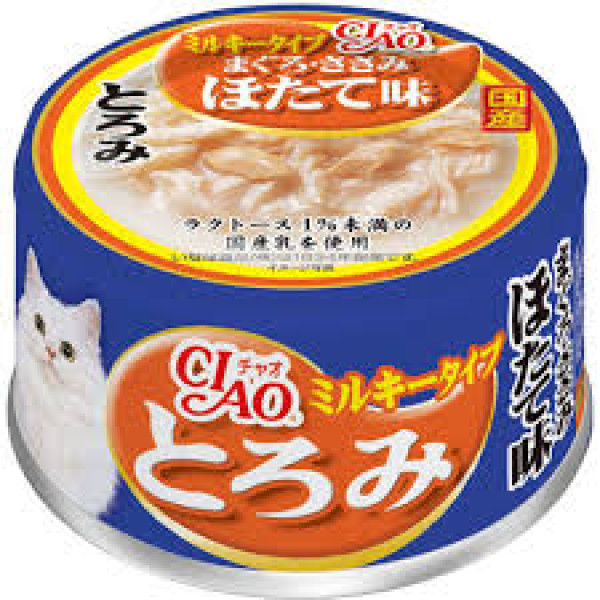 CIAO White Soup Chicken, Tuna and Scallops Cat wet Food 白湯吞拿魚+雞肉(帶子味)貓罐頭 80g X24