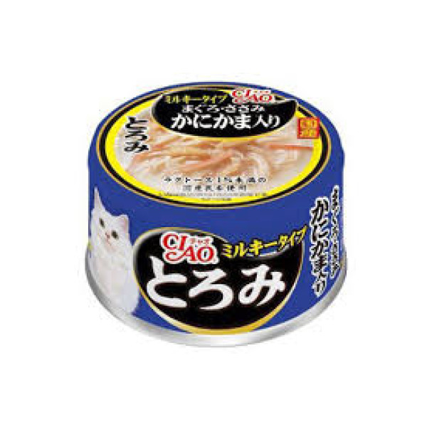 CIAO White Soup Chicken, Tuna and Crab Cat wet Food 白湯吞拿魚+雞肉+蟹柳貓罐頭 80g X24