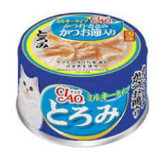 CIAO White Soup Chicken, Bonito and Kezu ri bushi Cat wet Food 白湯鰹魚+雞肉+白湯鰹魚+雞肉+木魚片貓罐頭 80g X24