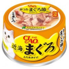 CIAO Tuna, Bonito and Dry Tuna Cat wet Food 近海 吞拿魚,鰹魚 +吞拿魚乾 入貓罐頭 80g X24