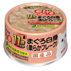 CIAO Tuna soft flakes for over 11 years old Senior Wet Cat Food 頂級貓罐系列 :11歲高齡貓  -吞拿魚（軟絲）75g 