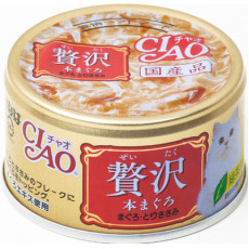 CIAO Tuna and Chicken Wet Cat Food 頂級貓罐系列 :奢華-吞拿魚 +雞肉 80g 