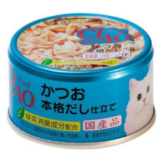 CIAO Bonito Wet Cat Food 頂級貓罐系列-鰹魚+鰹魚湯底 85g 