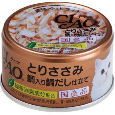 CIAO Chicken and Salmon  Wet Cat Food 頂級貓罐系列-雞肉+三文魚 三文魚湯底 85g X24